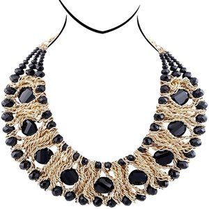 HANTON Crystal Beads Choker Necklace for Women